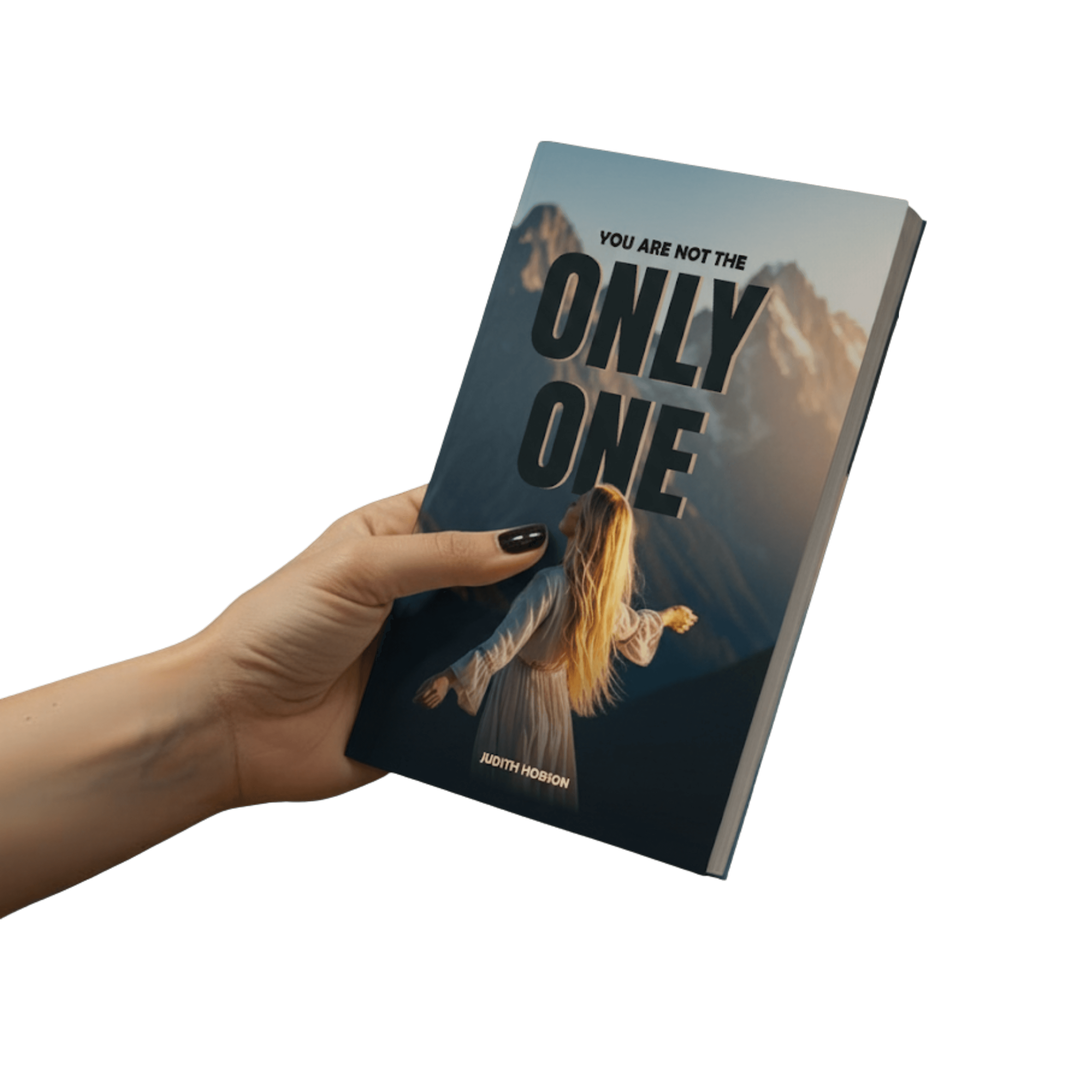 Hand holding the book 'You are not the only one'
